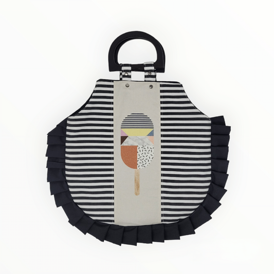 Black Striped Summer Bag